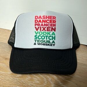 NWOT 🎄🎅🏻Christmas Trucker Hat Vodka Scotch Tequila Whiskey